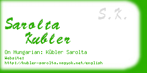 sarolta kubler business card