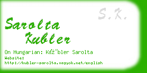 sarolta kubler business card